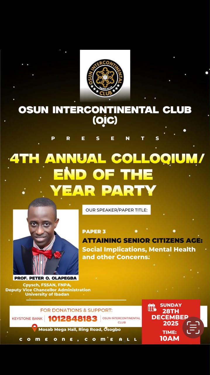 Osun Intercontinental Club Congratulates Professor Peter O. Olapegba on His Appointment as UI's 14th Vice-Chancellor image 3